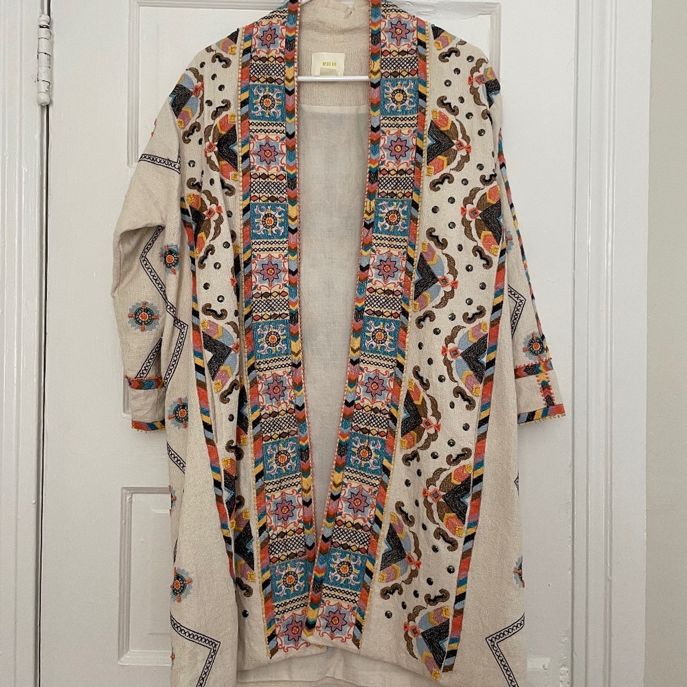Anthropologie Maeve Coloma Embroidered Kimono Jacket